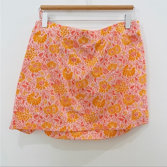 Zara mini skirt in peachy orange floral NWT - Picture 7 of 9